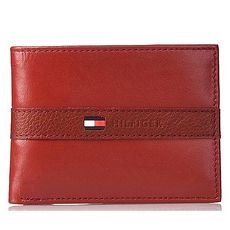 Tommy Hilfiger 2018男時尚Ranger浮雕帶標誌紅色皮夾★預購