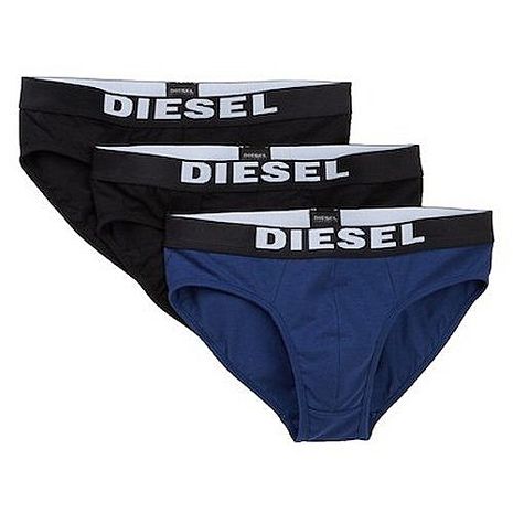 【Diesel】2018男舒適Andre彈力棉黑藍三角內著混搭3件組(預購)XL