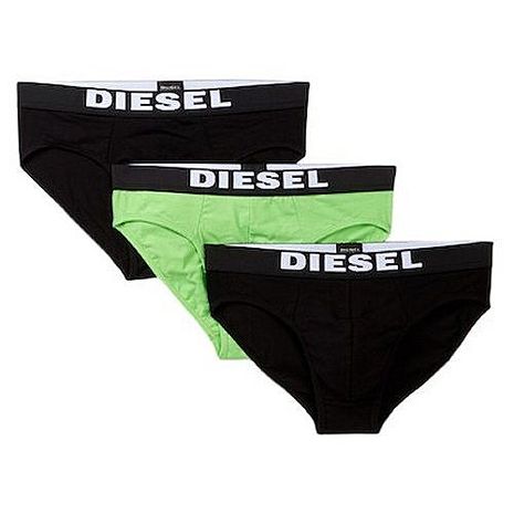 【Diesel】2018男舒適Andre彈力棉黑綠三角內著混搭3件組(預購)L