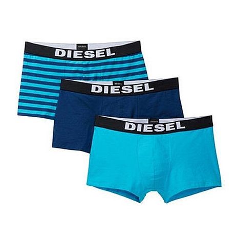 【Diesel】2018男彈力棉Rocco藍色系列四角內著混搭3件組(預購)