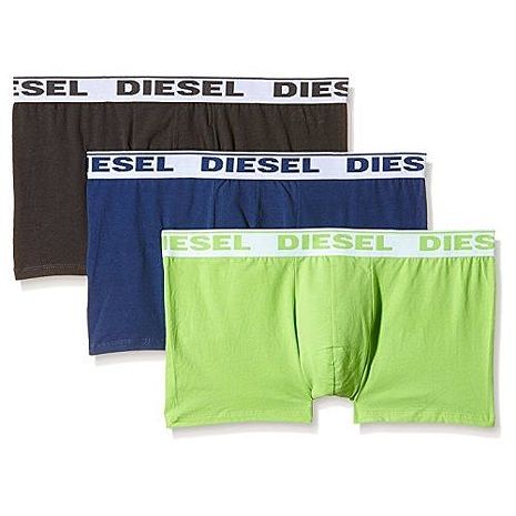 【Diesel】2018男彈力棉Shawn黑藍綠紅四角內著混搭3件組(預購)M