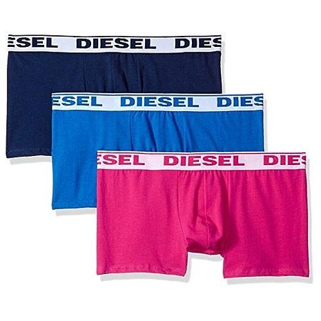 【Diesel】2018男彈力棉Shawn雙藍桃紅四角內著混搭3件組(預購)L