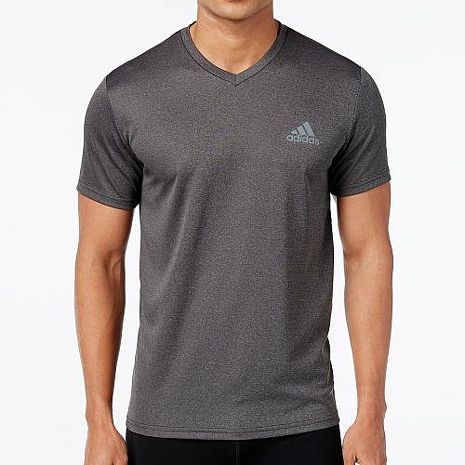 【Adidas】2018男時尚ClimaLite深灰色V領短袖ㄒ恤★預購