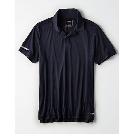 【American Eagle 】2018男時尚BOLT彈力深藍色短袖POLO★預購XL