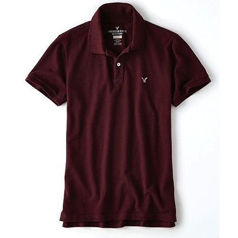 【American Eagle】2018男時尚小老鷹紅酒色短袖POLO★預購XL