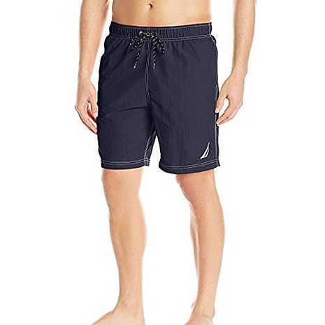 NAUTICA 2018男經典快乾深寶藍色游泳短褲★預購