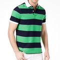 【Tommy Hilfiger】2018男時尚Kenan綠黑色條紋短袖POLO★預購M