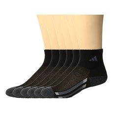 【Adidas】2018學童時尚1/4高黑色運動短襪6入組★預購