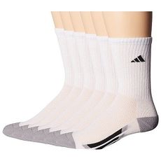 【Adidas】2018學童時尚白色中?色塊運動襪6入組★預購