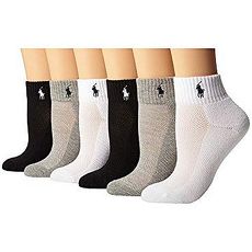 Ralph Lauren 2018女馬球運動黑灰白短襪混搭6入組(預購)