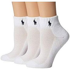 Ralph Lauren 2018女馬球網眼頂部白色運動短襪3入組(預購)