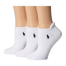 Ralph Lauren 2018女馬球腳踝運動白色短襪3入組(預購)