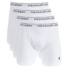 Ralph Lauren 2018男時尚馬球超軟白色四角修飾內著4件組(預購)