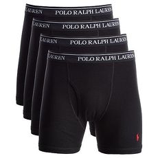 Ralph Lauren 2018男時尚馬球超軟黑色四角修飾內著4件組(預購)
