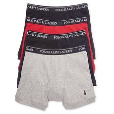 Ralph Lauren 2018男時尚馬球超軟黑紅灰色四角內著混搭4件組(預購)