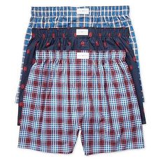 【Tommy Hilfiger】2018男時尚藍紅色標格平口內著混搭3件組★預購