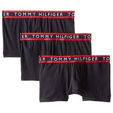 【Tommy Hilfiger】2018男時尚彈力棉黑色四角內著3件組★預購