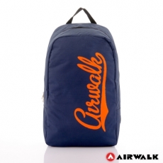 AIRWALK - 快樂曲線 撞色LOGO後背包 - 桔字深藍