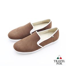 Travel Fox(男)Smart網眼描線超彈力懶人休閒鞋 - 巴戈咖