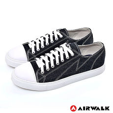 AIRWALK(男) - 復古圓頭低筒基本款帆布鞋 - 本來黑