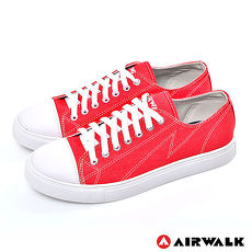 AIRWALK(男) - 復古圓頭低筒基本款帆布鞋 - 嗆人紅