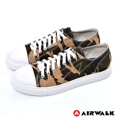 AIRWALK(男) - 復古圓頭低筒基本款帆布鞋 - 迷彩咖