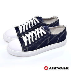 AIRWALK(男) - 復古圓頭低筒基本款帆布鞋 - 牛仔藍
