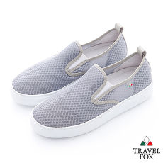 Travel Fox(女)輕快的 網紋透氣直套懶人鞋 - 灰