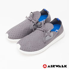 AIRWALK(男) - 絕對輕量 純色洞洞柔軟EVA綁帶休閒鞋 - 灰