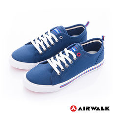 AIRWALK(女) - U.S.A.夏日彩漾綁帶帆布鞋 - 深藍7.5