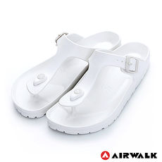 AIRWALK(女) -AB拖 EVA中性T字羅馬夾腳拖鞋-T白色