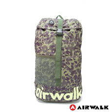 AIRWALK - 樹影迷彩 大容量拳擊束帶登山後背包 - 軍彩綠
