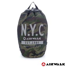 AIRWALK - N.Y.C. 網布尼龍大束口後背包 - 綠迷彩