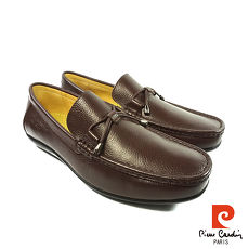 Pierre Cardin(男) 巴黎情人 牛皮直套鋼琴大底休閒鞋 - 午后棕27.5