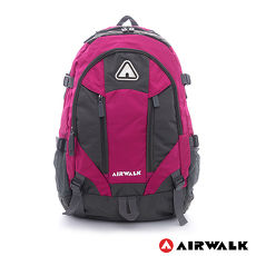 AIRWALK -攻頂 大容量雙層筆電登山後背包-桃灰