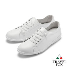 TRAVEL FOX(女) 踏實玩家 超軟牛皮極舒適免綁帶休閒鞋 - 享樂自白