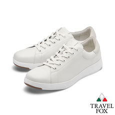 TRAVEL FOX(男) 輕雲系列 超軟牛皮輕量舒適運動鞋 - 悠活白