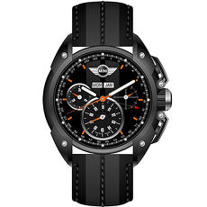 【MINI Swiss Watches】英倫風範運動計時腕錶-灰x黑(MINI-06)