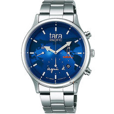 【agnes b.】TARA PACIFIC 海洋環保限定款-藍x銀/40mm
