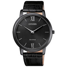 【CITIZEN 星辰】GENT’S 簡約沉穩竹紋光動能時尚皮帶腕錶(AR1135-10E)