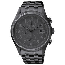 【CITIZEN 星辰】Chronograph 簡約率性沉穩計時腕錶-黑(CA0625-55E)