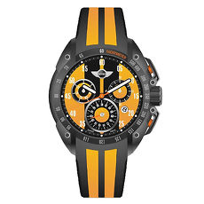 【MINI Swiss Watches】英倫風範運動計時腕錶-黃x黑(MINI-160102)-APP限定