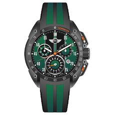【MINI Swiss Watches】英倫風範運動計時腕錶-綠x黑MINI-160103-APP限定