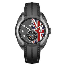【MINI Swiss Watches】經典英國旗幟運動計時腕錶-黑x灰(MINI-160305)-APP限定