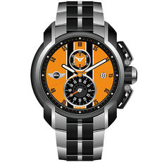 【MINI Swiss Watches】急速奔騰三眼計時腕錶-橘/45mm(MINI-38)-APP限定