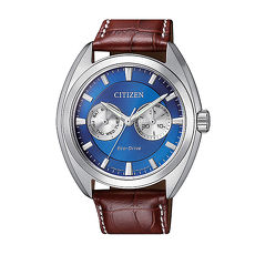 【CITIZEN 星辰】Eco-Drive光動能雙色日曆手錶-藍咖色BU4011-11L/43mm