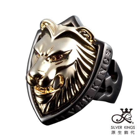 原生飾代SilverKings 獅領域 316L白鋼戒指(金)國際戒圍#16