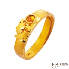 J’code真愛密碼 五行貔貅黃金戒指-小(預購)
