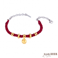 J’code真愛密碼 堅定之心(廣告款)黃金手鍊-紅編織蠟繩