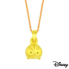 Disney迪士尼金飾 TSUM奇奇黃金墜子 送玫瑰鋼項鍊